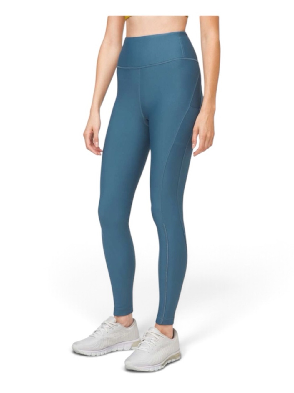 Lululemon Flurry Up Fleece Lined Pocket Running Legging Tight Petrol Blue Size 8